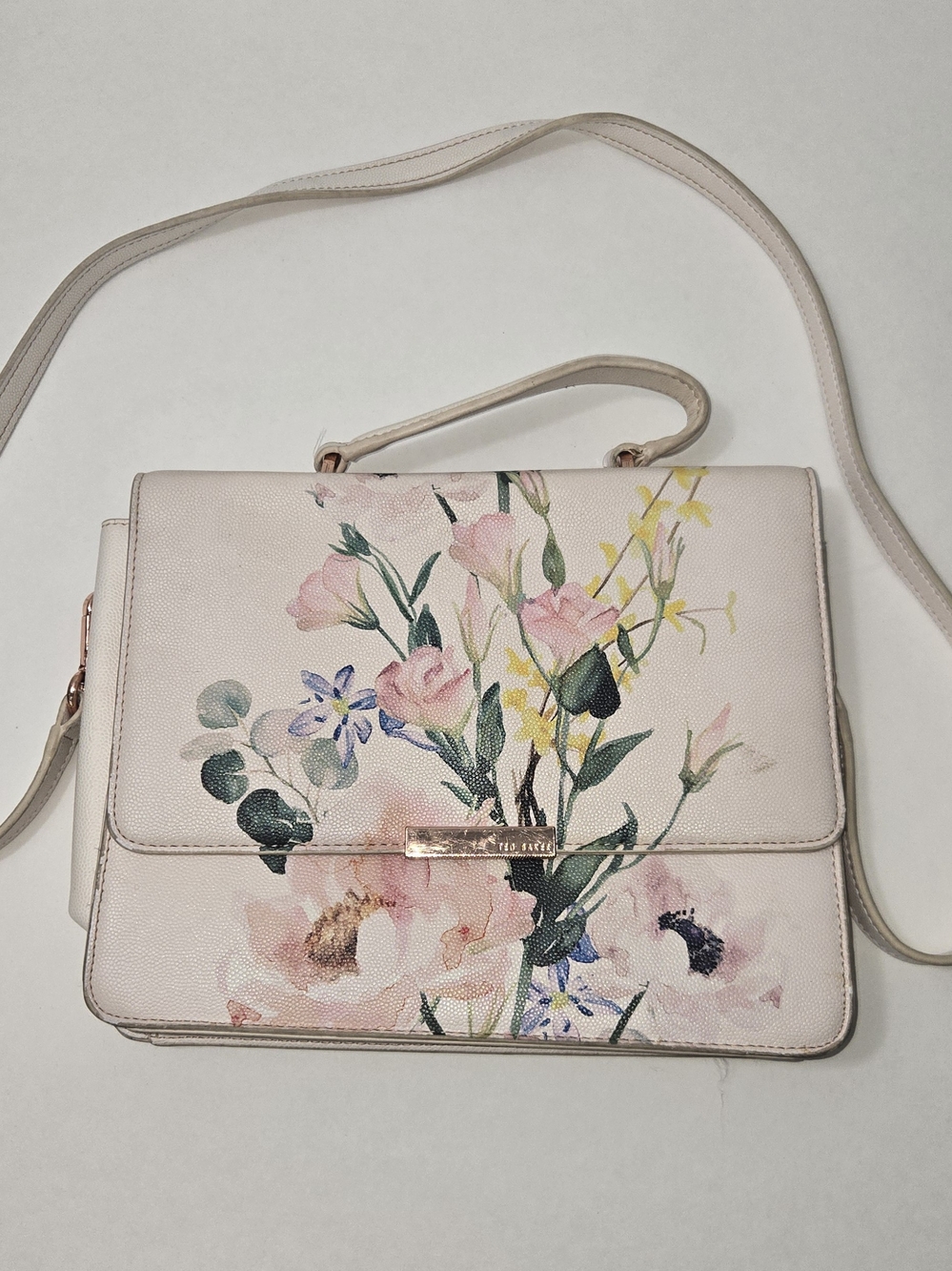 Ted Baker Pink Floral Top-Handle Crossbody Bag